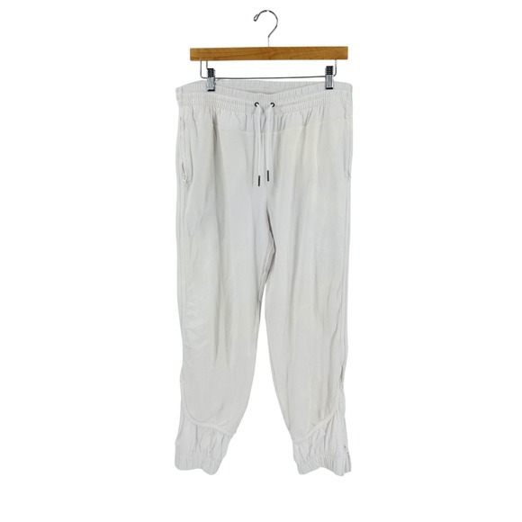 Adidas by Stella McCartney Pants - Adidas Stella McCartney White Jogger Pants Tapered Zip Cuff Size 44 Activewear‎